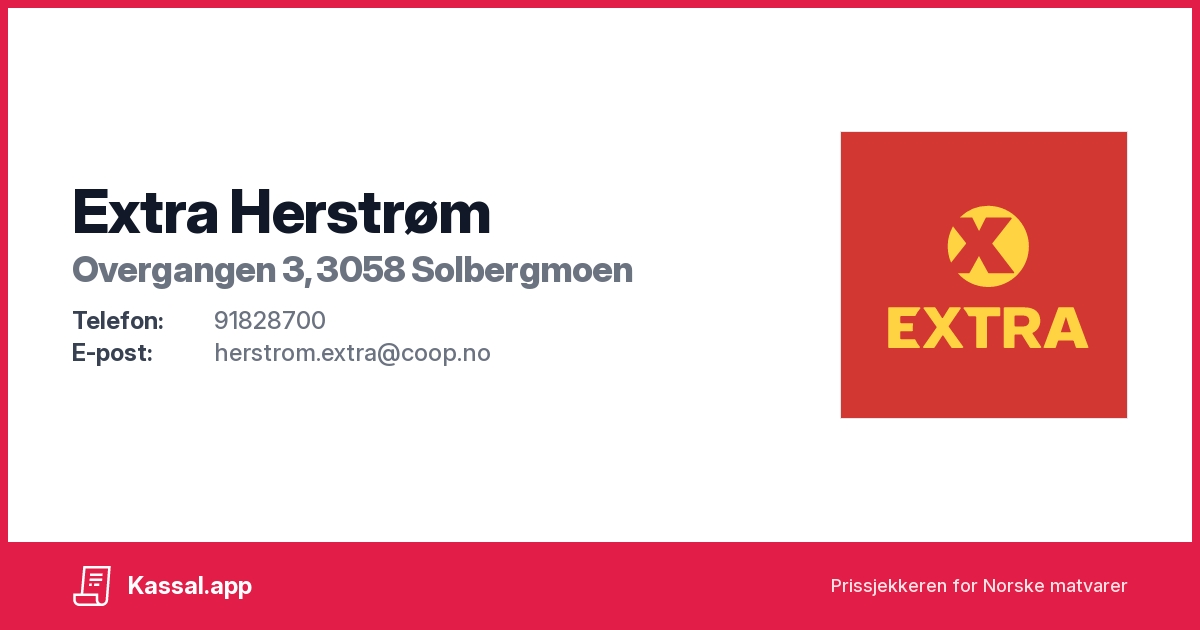 Extra Herstrøm i Overgangen 3, 3058 Solbergmoen - Kassalapp®