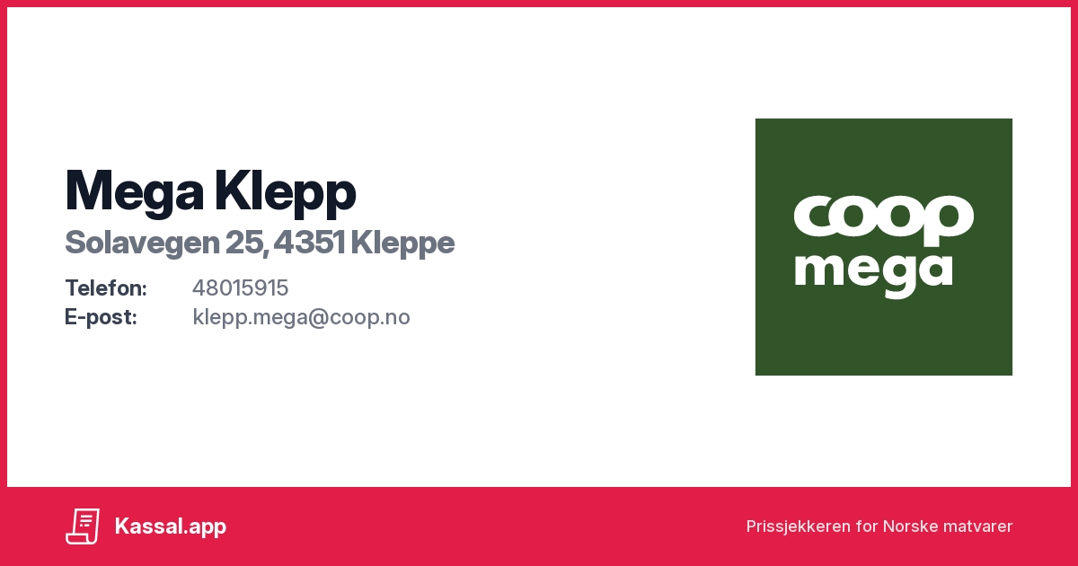 Mega Klepp i Solavegen 25, 4351 Kleppe - Kassalapp®