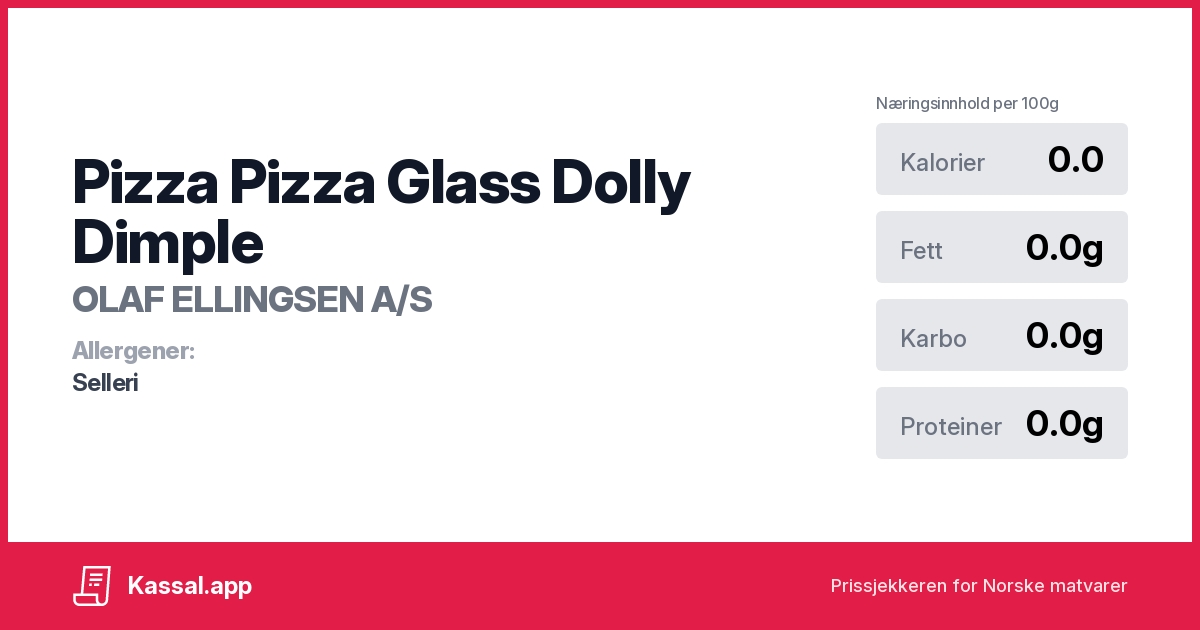Pizza Pizza Glass Dolly Dimple Kassalapp®
