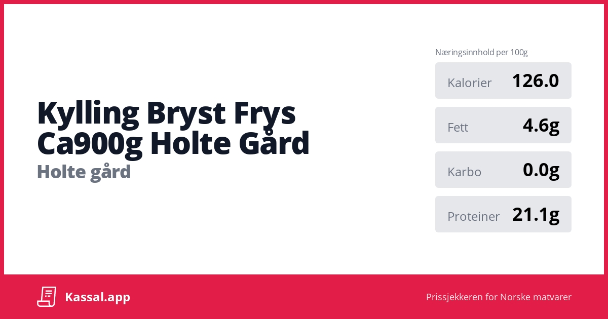 Kylling Bryst Frys Ca900g Holte Gård Kassalapp®