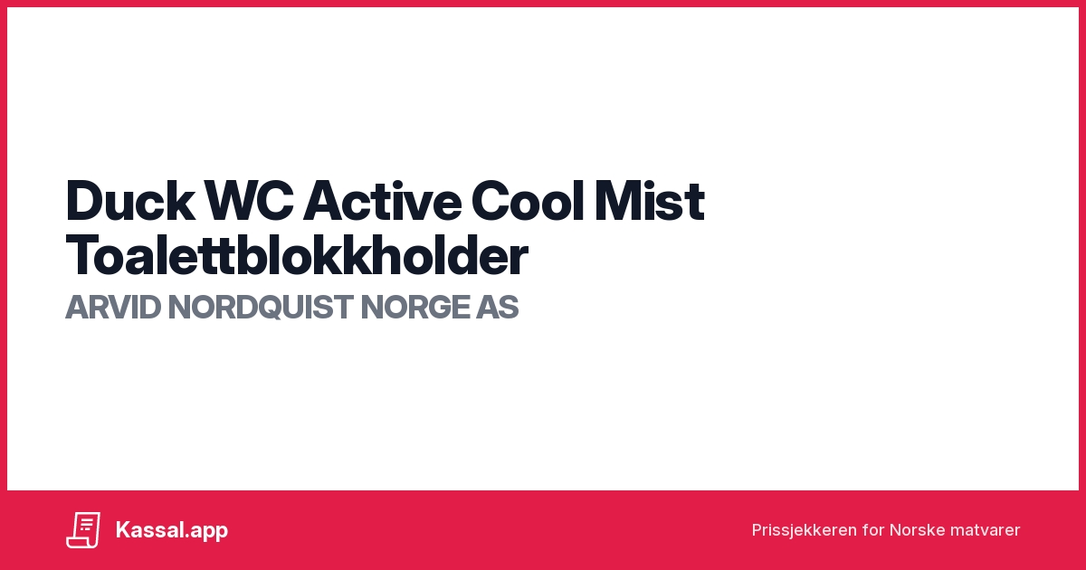 Duck Wc Active Cool Mist Toalettblokkholder Kassalapp