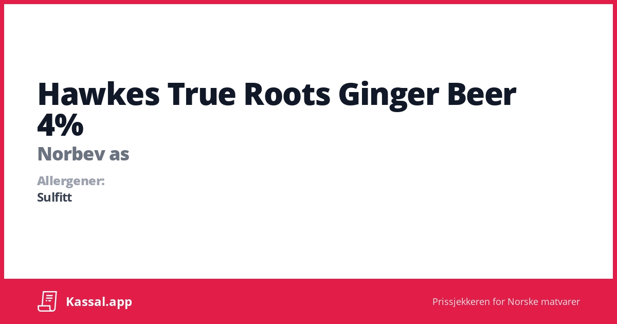 Hawkes True Roots Ginger Beer 4 Kassalapp®
