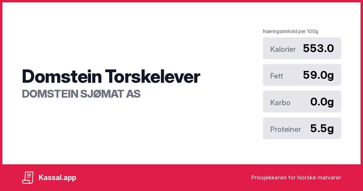 Domstein Torskelever - Kassalapp®
