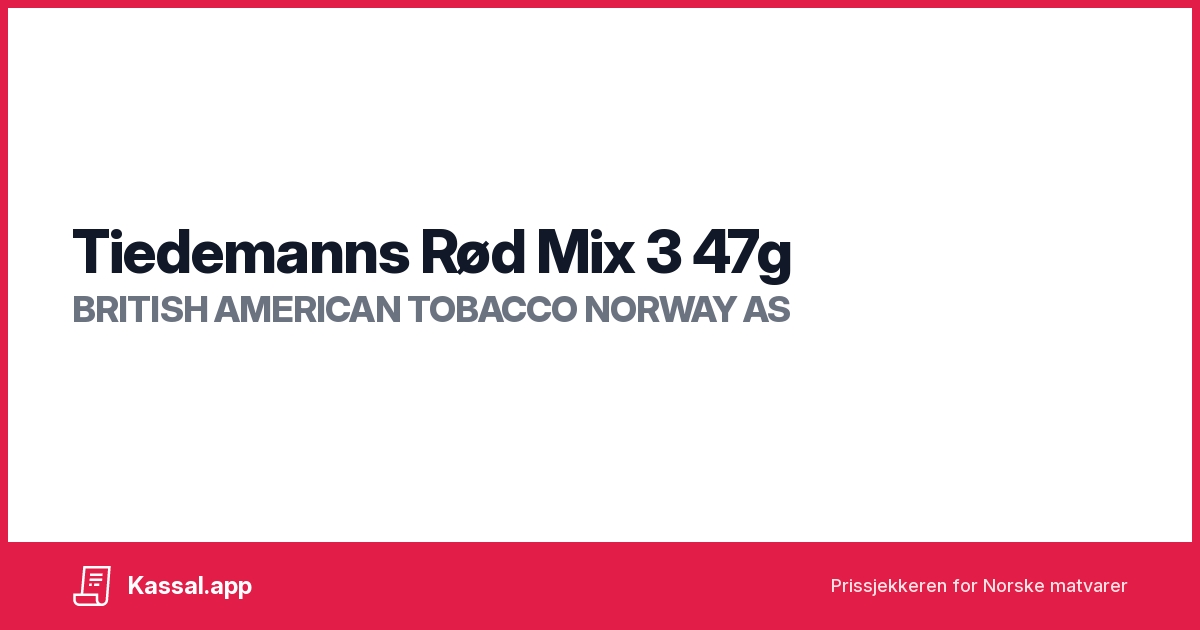 Tiedemanns Rød Mix 3 47g - Kassalapp®