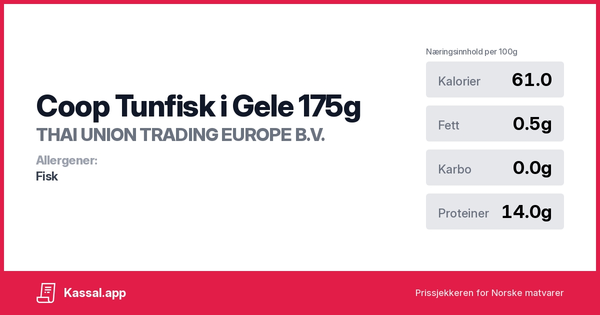 Coop Tunfisk i Gele 175g - Kassalapp®