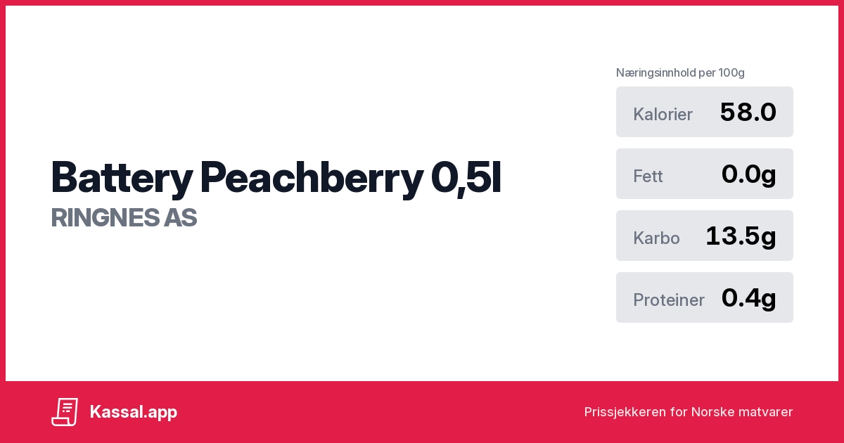 Battery Peachberry 0,5l - Kassalapp®