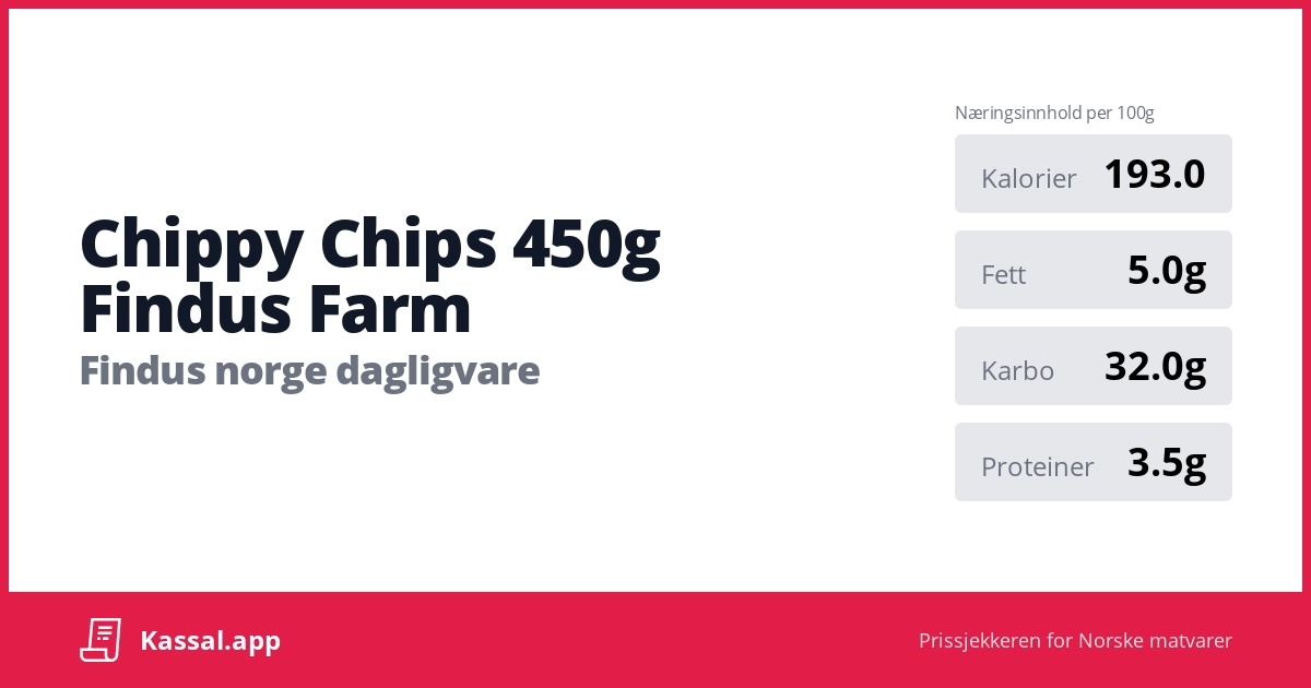Chippy Chips 450g Findus Farm Kassalapp®