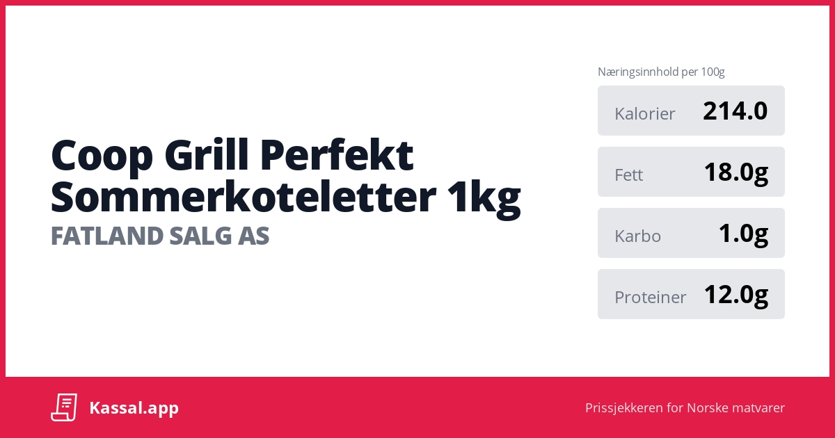 Coop Grill Perfekt Sommerkoteletter 1kg Kassalapp®