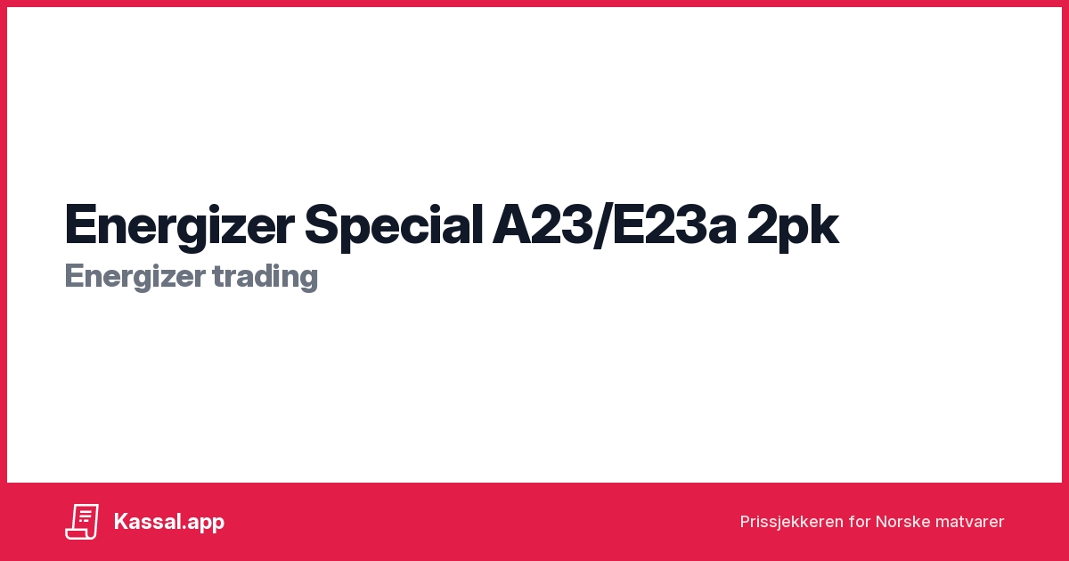 Energizer Special A23/E23a 2pk - Kassalapp®
