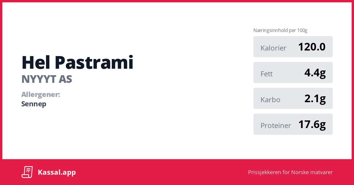 Hel Pastrami Kassalapp®