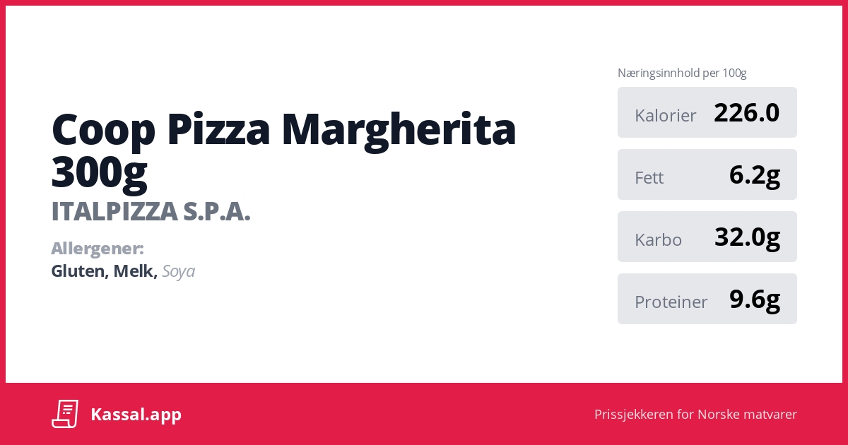 Coop Pizza Margherita 300g Kassalapp®