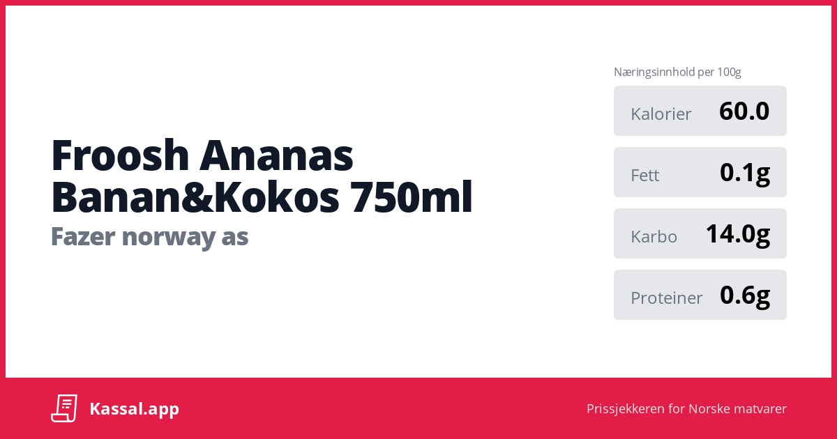 Froosh Ananas Banan&Kokos 750ml - ?Kassalapp