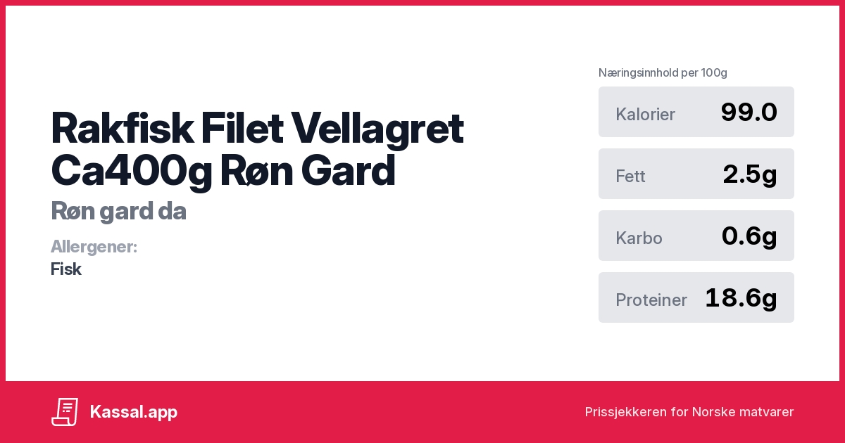 Rakfisk Filet Vellagret Ca400g Røn Gard - Kassalapp®