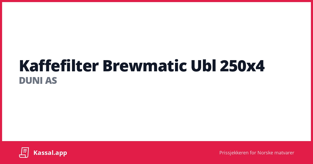 Bageri Rustik gradvist Kaffefilter Brewmatic Ubl 250x4 - Kassalapp®