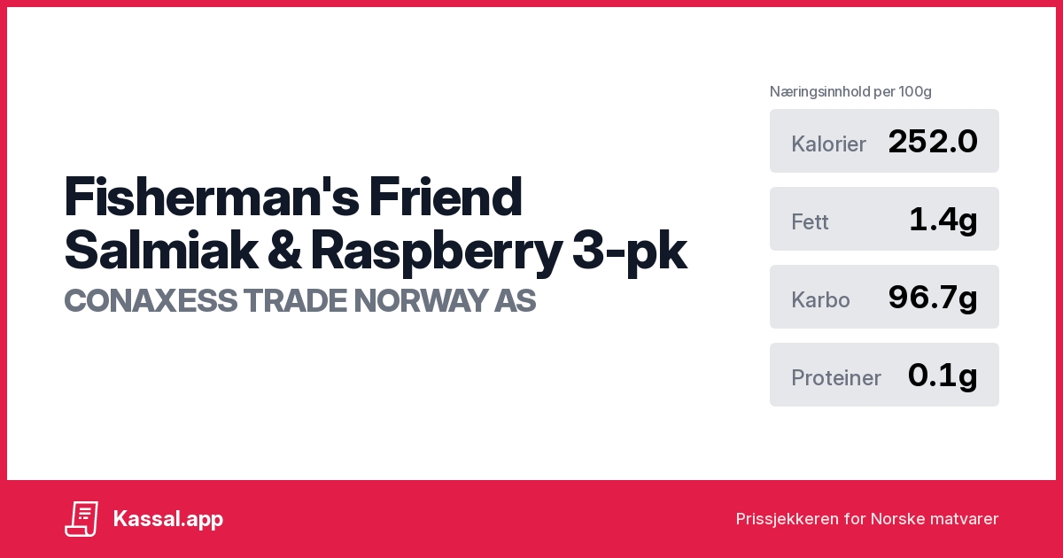 Fisherman's Friend Salmiak & Raspberry 3-pk - Kassalapp®