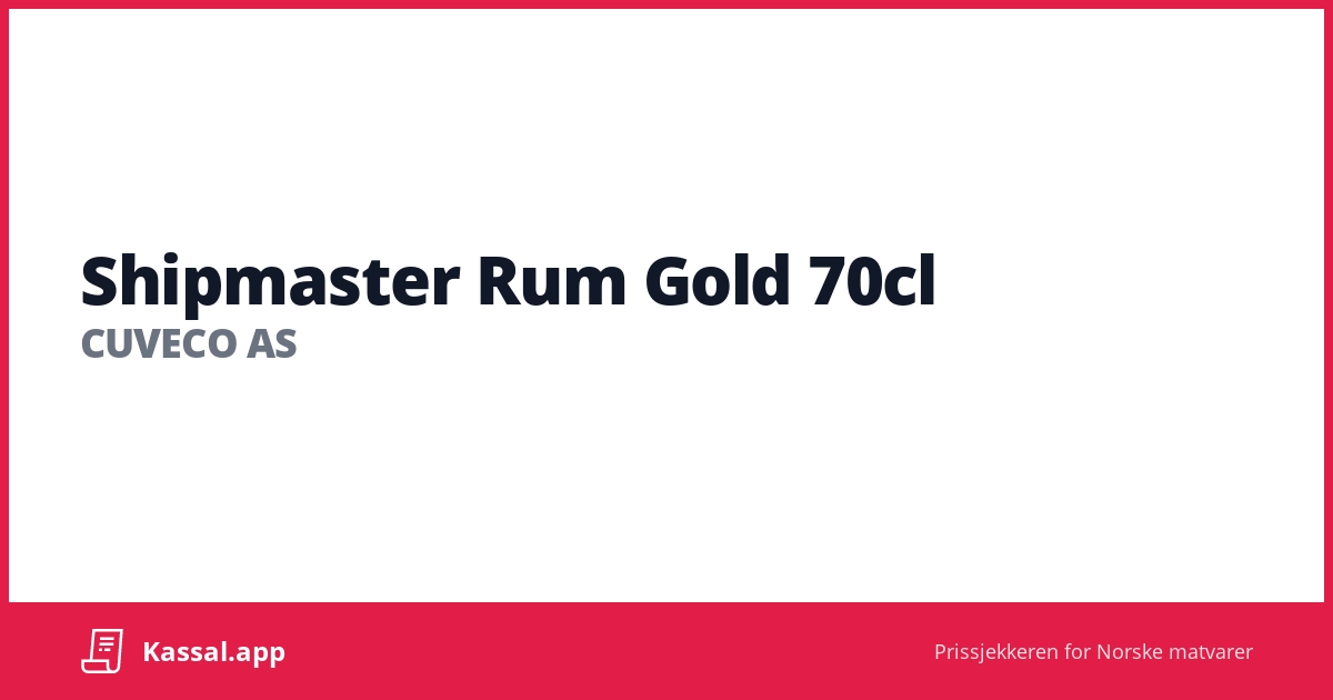 Shipmaster Rum Gold 70cl Kassalapp®