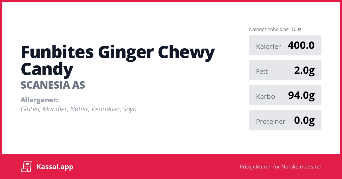 Funbites Ginger Chewy Candy Kassalapp®