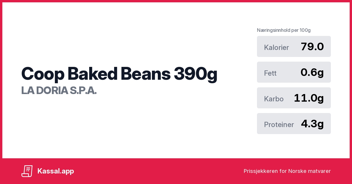 Coop Baked Beans 390g Kassalapp®