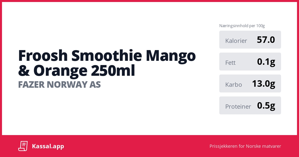 Froosh Smoothie Mango & Orange 250ml - ?Kassalapp