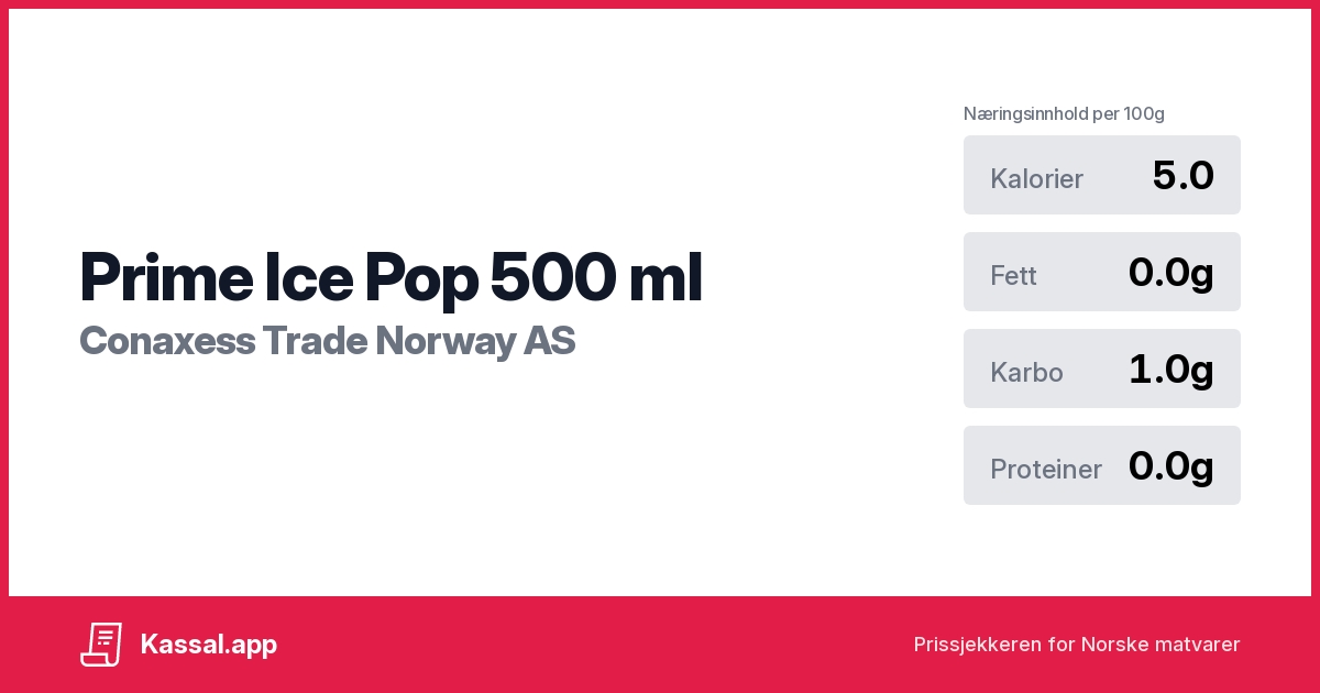 Prime Ice Pop 500 ml Kassalapp®