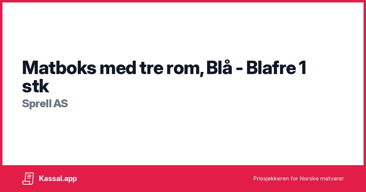 Matboks Med Tre Rom, Blå - Blafre 1 Stk - Kassalapp®