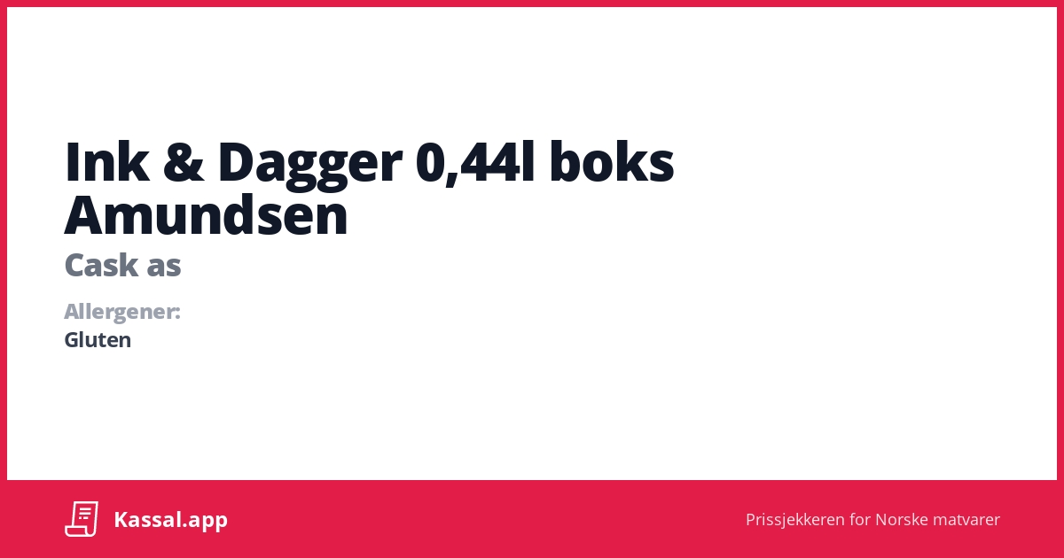 Ink & Dagger 0,44l boks Amundsen Kassalapp®