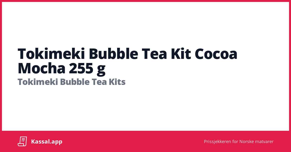 Tokimeki Bubble Tea Kit Cocoa Mocha 255 g - Kassalapp®