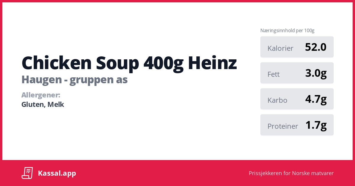 Chicken Soup 400g Heinz Kassalapp®