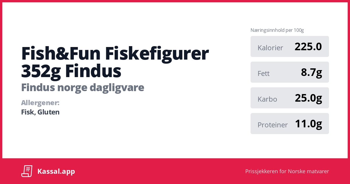 Fish&Fun Fiskefigurer 352g Findus - Kassalapp®