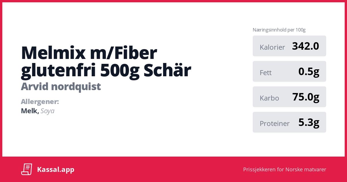 Melmix m/Fiber glutenfri 500g Schär - Kassalapp®