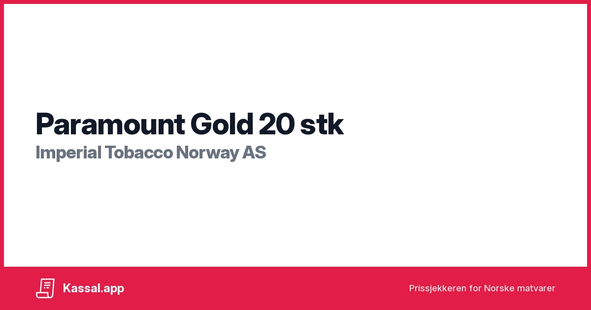 Paramount Gold 20 stk - Kassalapp®