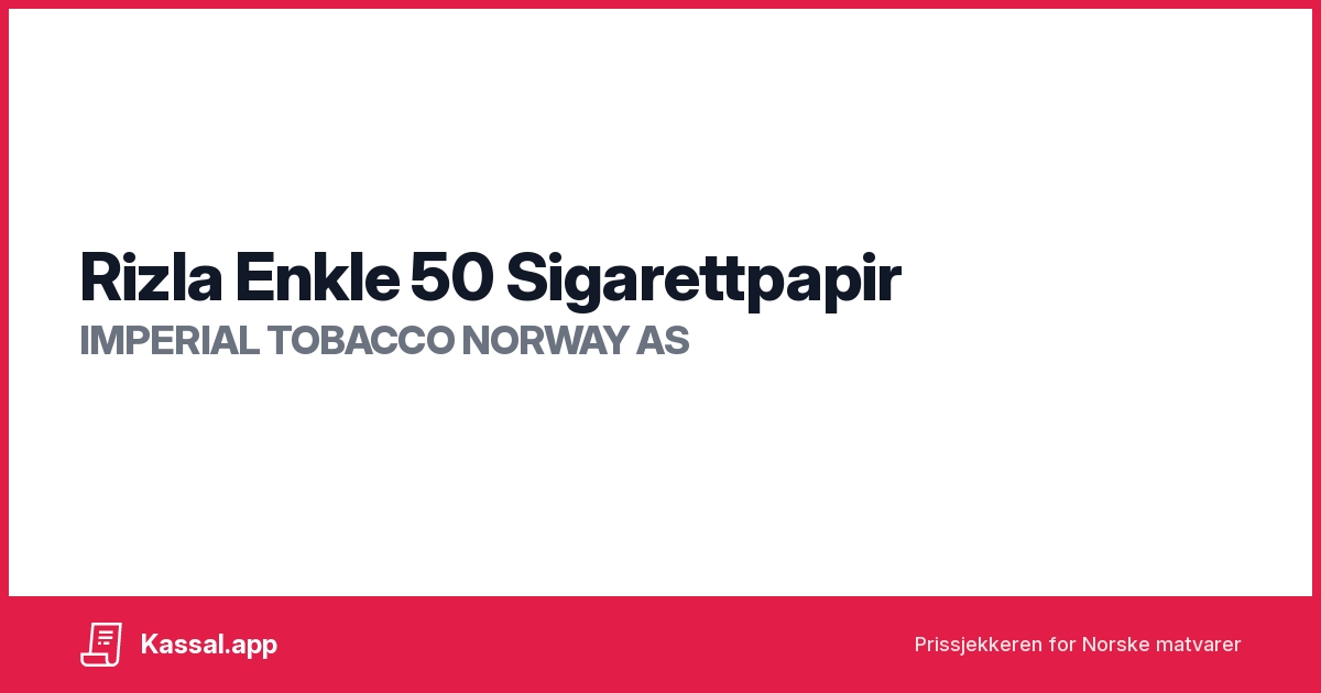 Rizla Enkle 50 Sigarettpapir - Kassalapp®