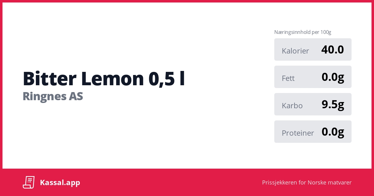 Bitter Lemon 0,5 l Kassalapp®