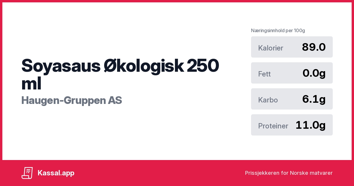 Soyasaus Økologisk 250 ml Kassalapp®