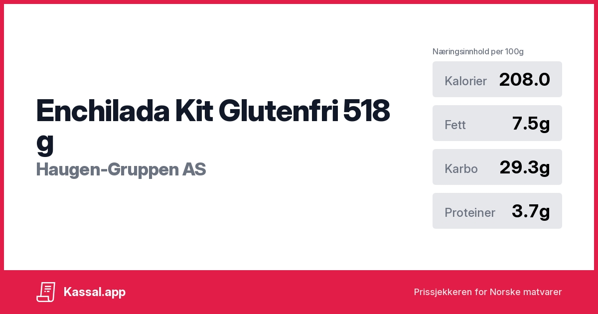 Enchilada Kit Glutenfri 518 g Kassalapp®