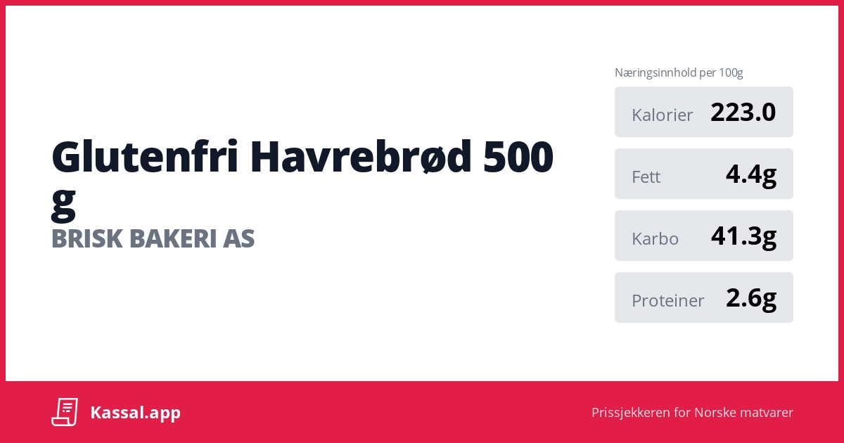 Glutenfri Havrebrød 500 G - Kassalapp®