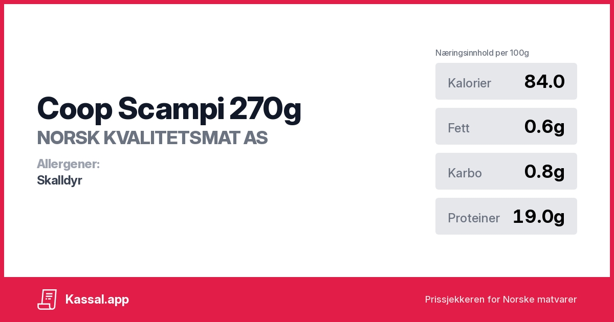 Coop Scampi 270g - Kassalapp®