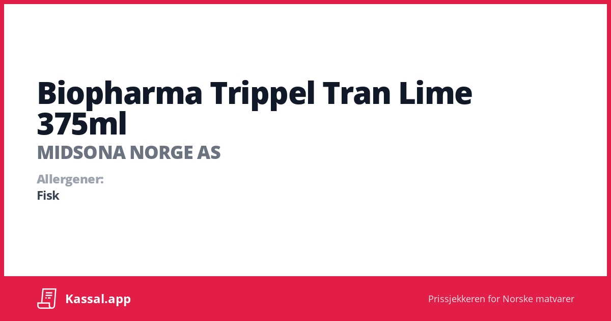 Biopharma Trippel Tran Lime 375ml - Kassalapp®