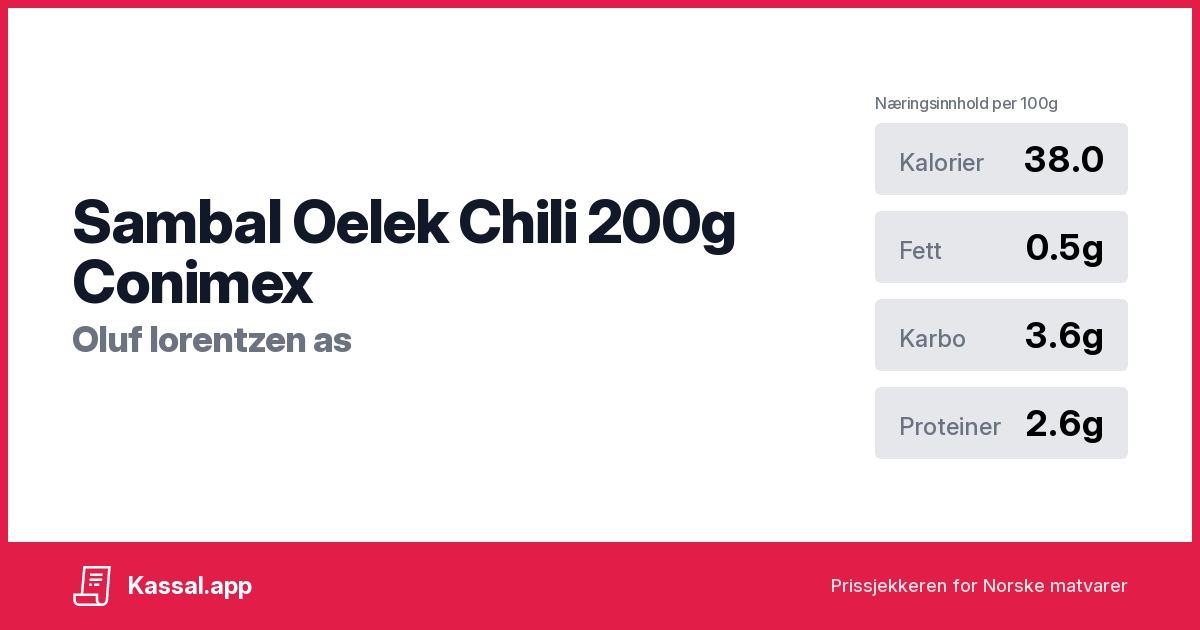 Sambal Oelek Chili G Conimex Kassalapp