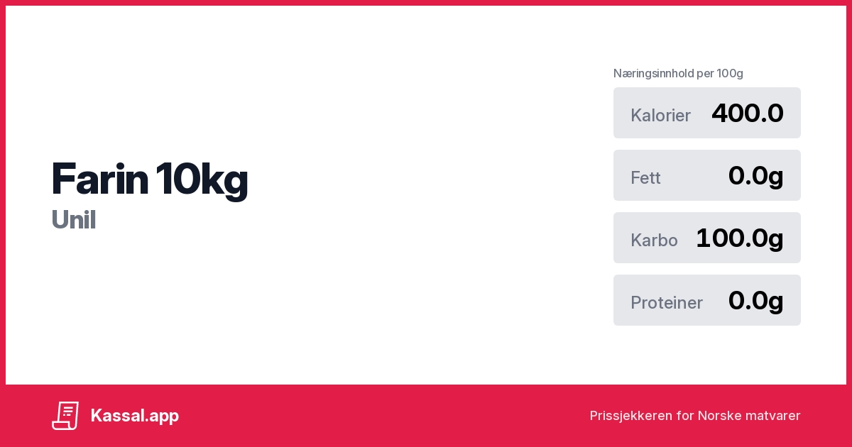 Farin 10kg - Kassalapp®