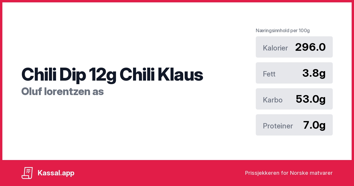 Chili Dip 12g Chili Klaus Kassalapp®