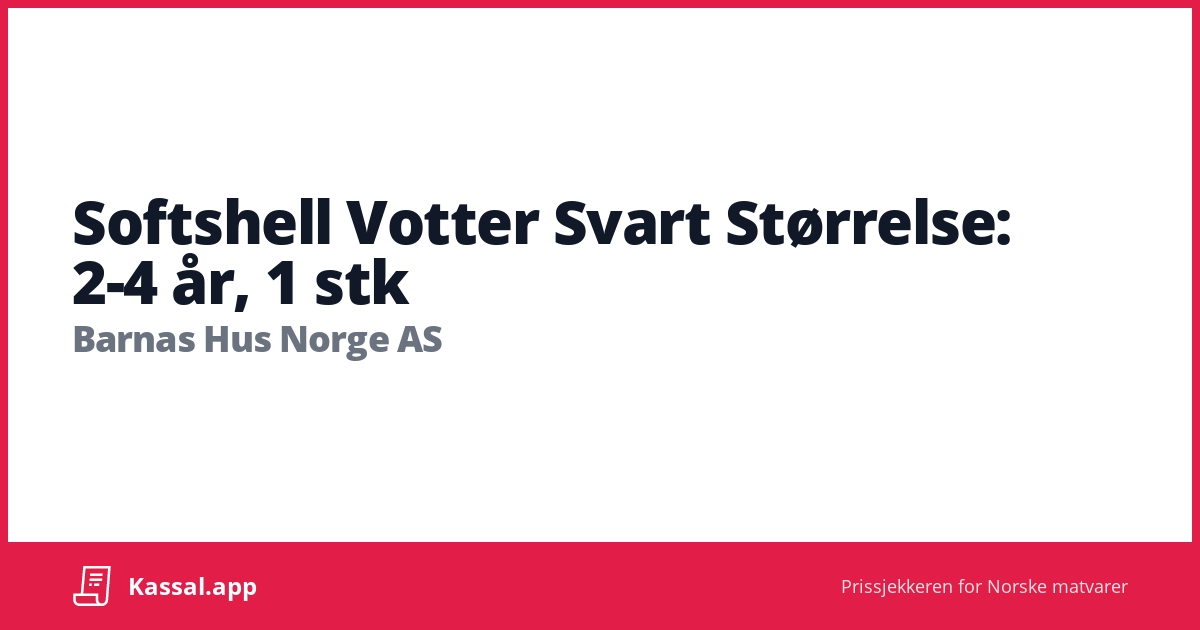 Softshell Votter Svart Størrelse 2 4 år 1 Stk Kassalapp® 