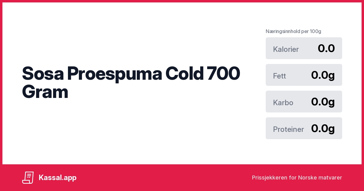 Sosa Proespuma Cold 700 Gram 🧾kassalapp