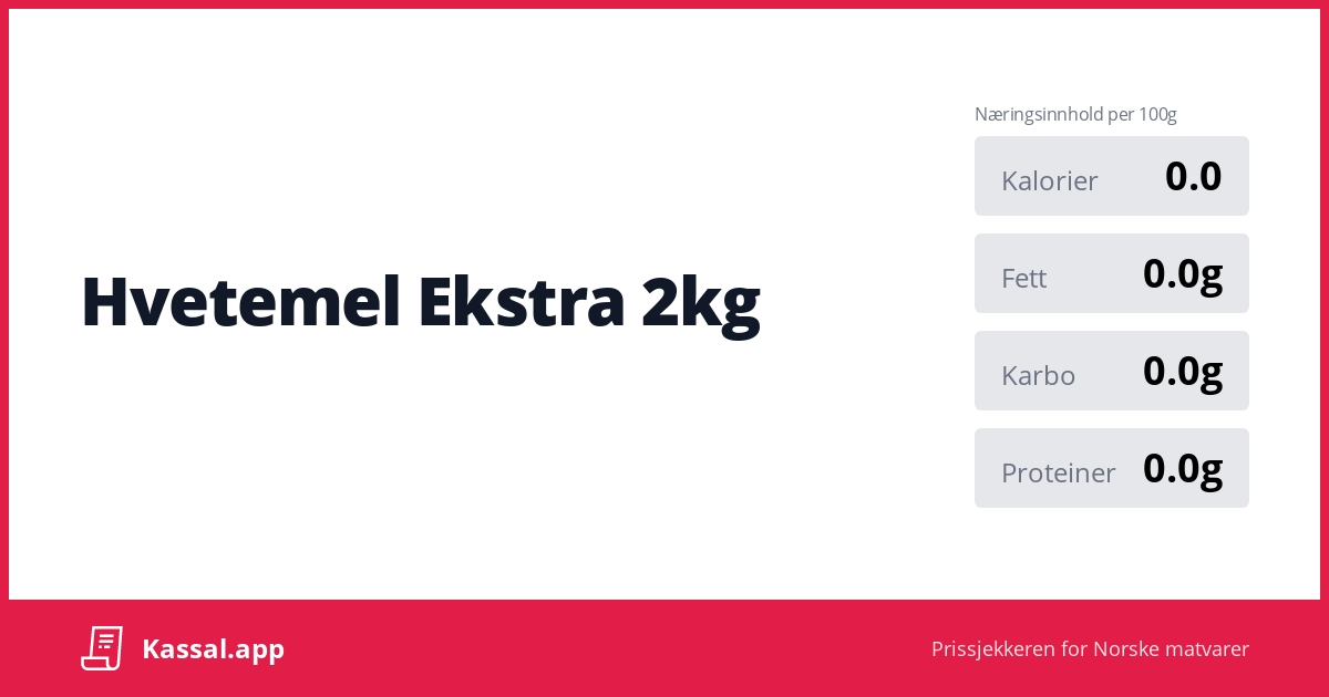 Hvetemel Ekstra 2kg - Kassalapp®