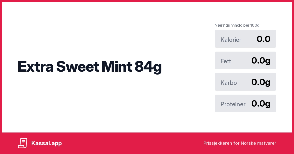 Extra Sweet Mint 84g Kassalapp®