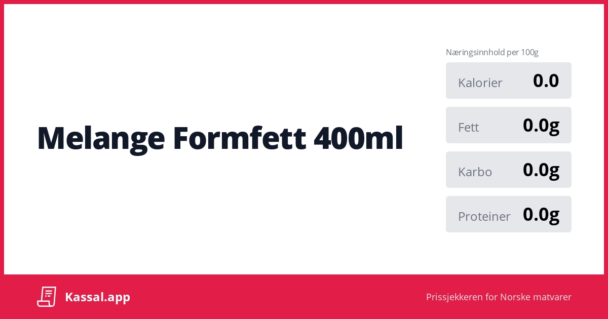 Melange Formfett 400ml - 🧾Kassalapp