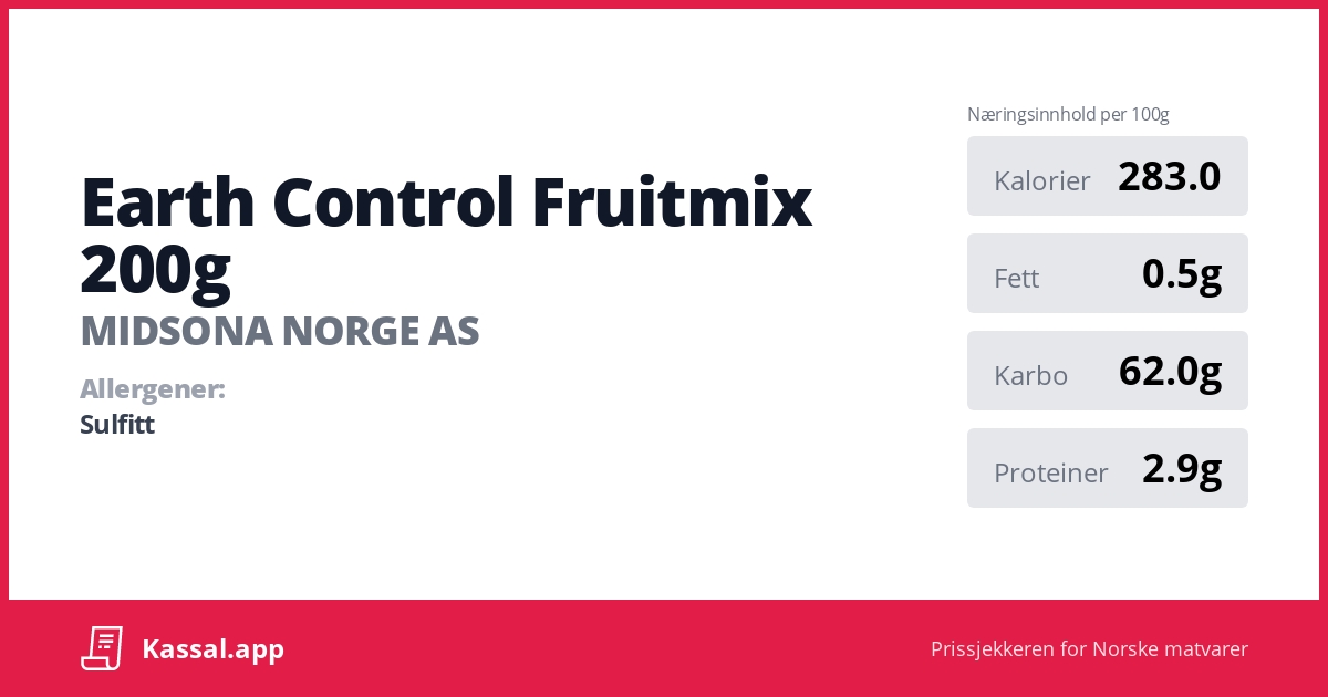 Earth Control Fruitmix 200g - Kassalapp®