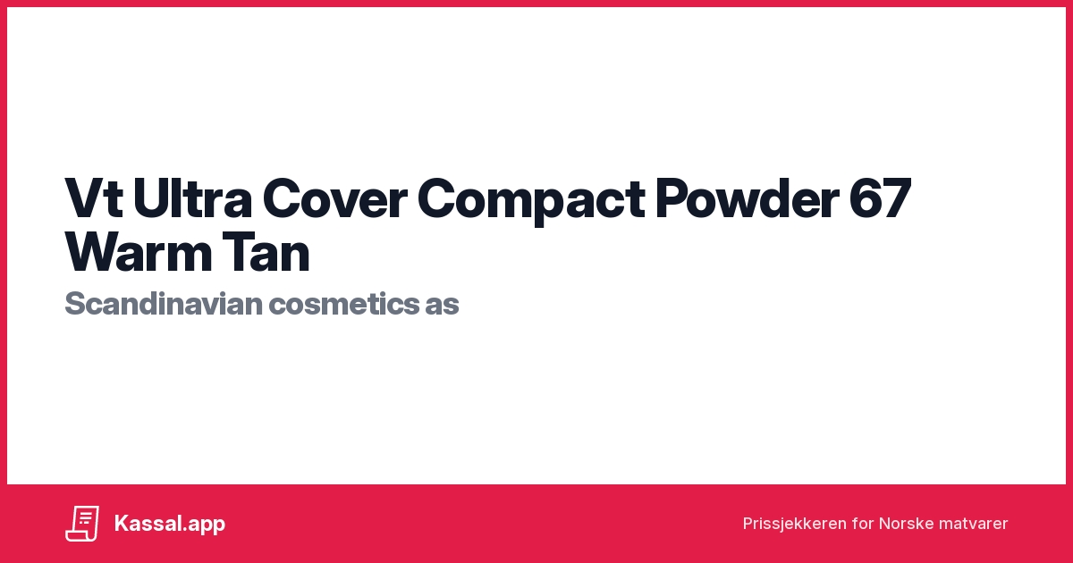 Vt Ultra Cover Compact Powder 67 Warm Tan - Kassalapp®