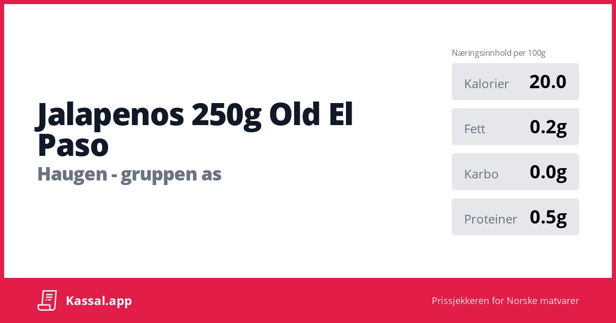 Jalapenos 250g Old El Paso Kassalapp®