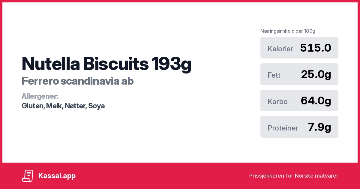Nutella Biscuits 193g Kassalapp®